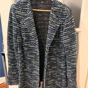 St. John Black and Blue Tweed Blazer